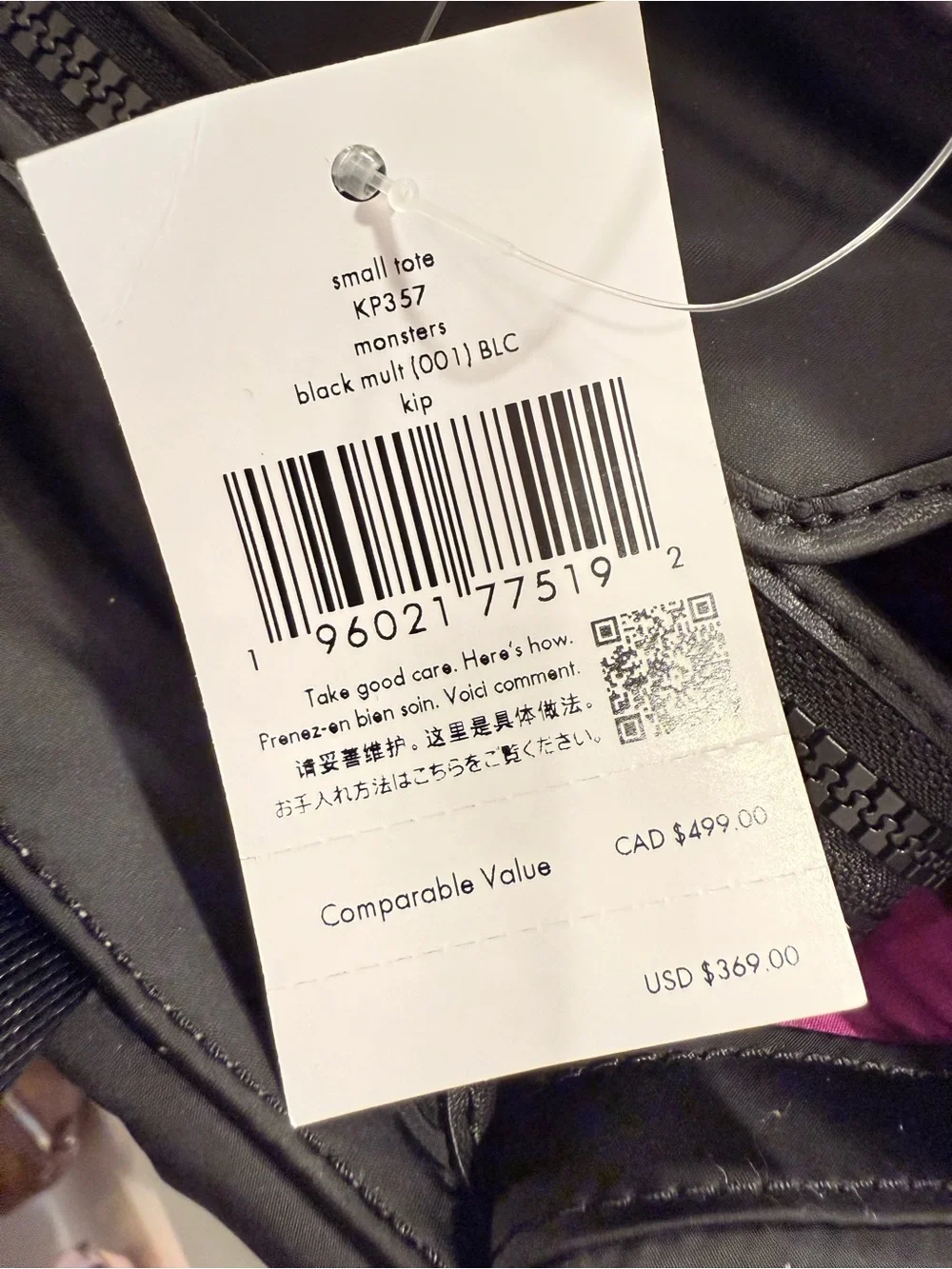 NWT Kate spade Kip Monsters Small Tote Bag- black multi